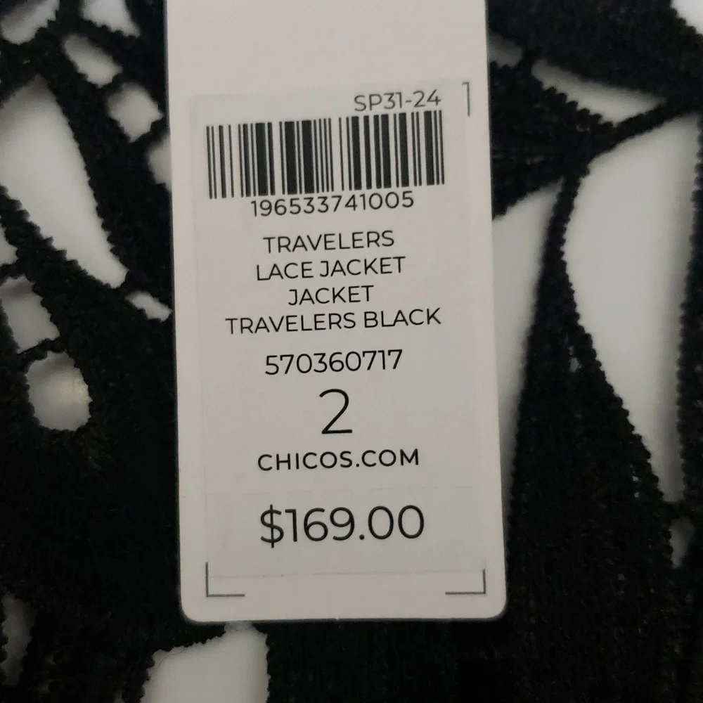 NWT Chico's Black Lace Travelers Overlay - Picture 8 of 9